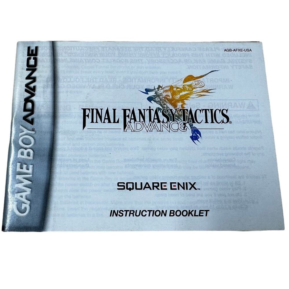 Final Fantasy Tactics Nintendo GBA Game Boy Advance Original Instruction Booklet